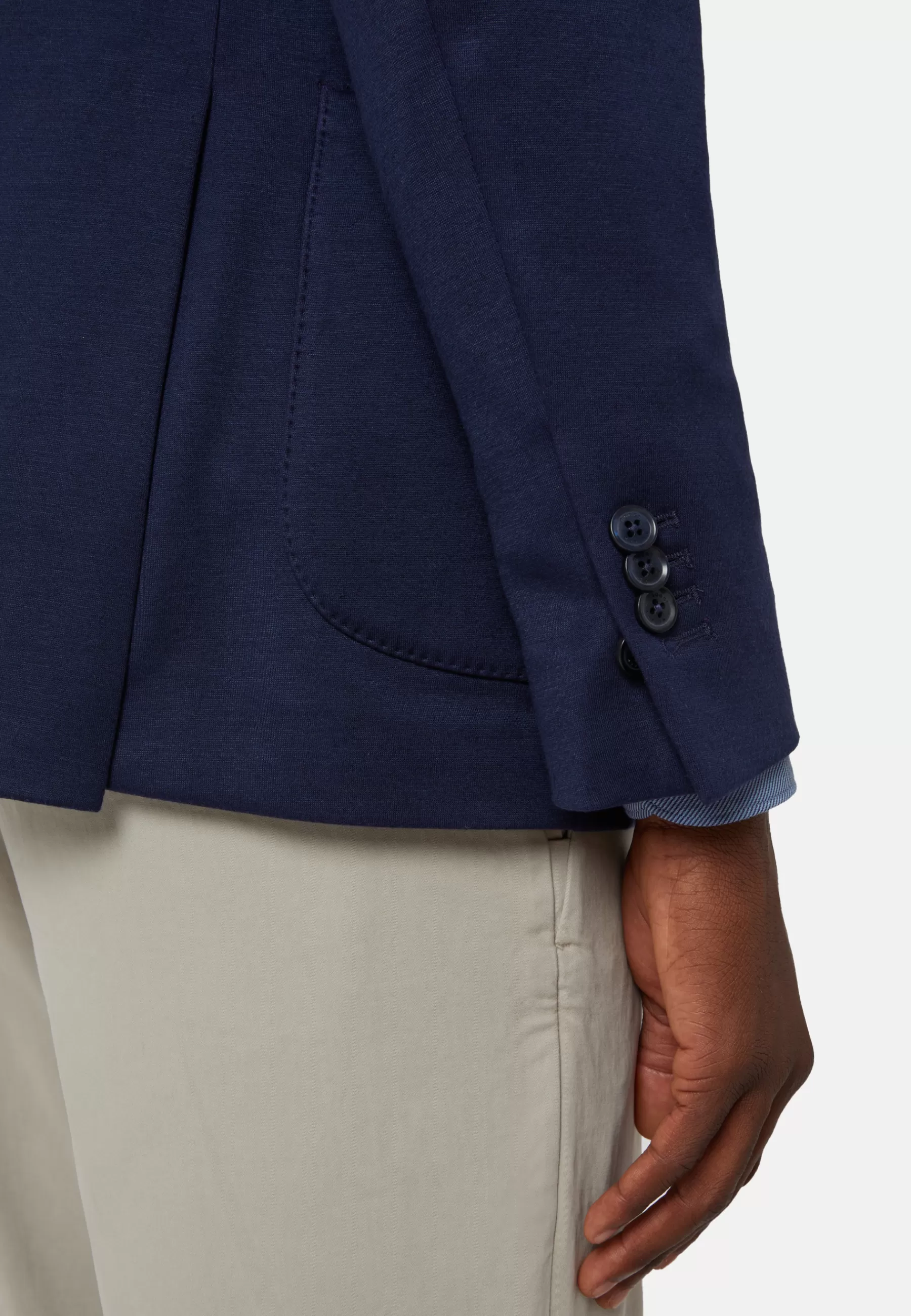Blazers^Boggi Milano Blue B Jersey Jacket in a Cotton, Cashmere And Tencel Blend Navy blue