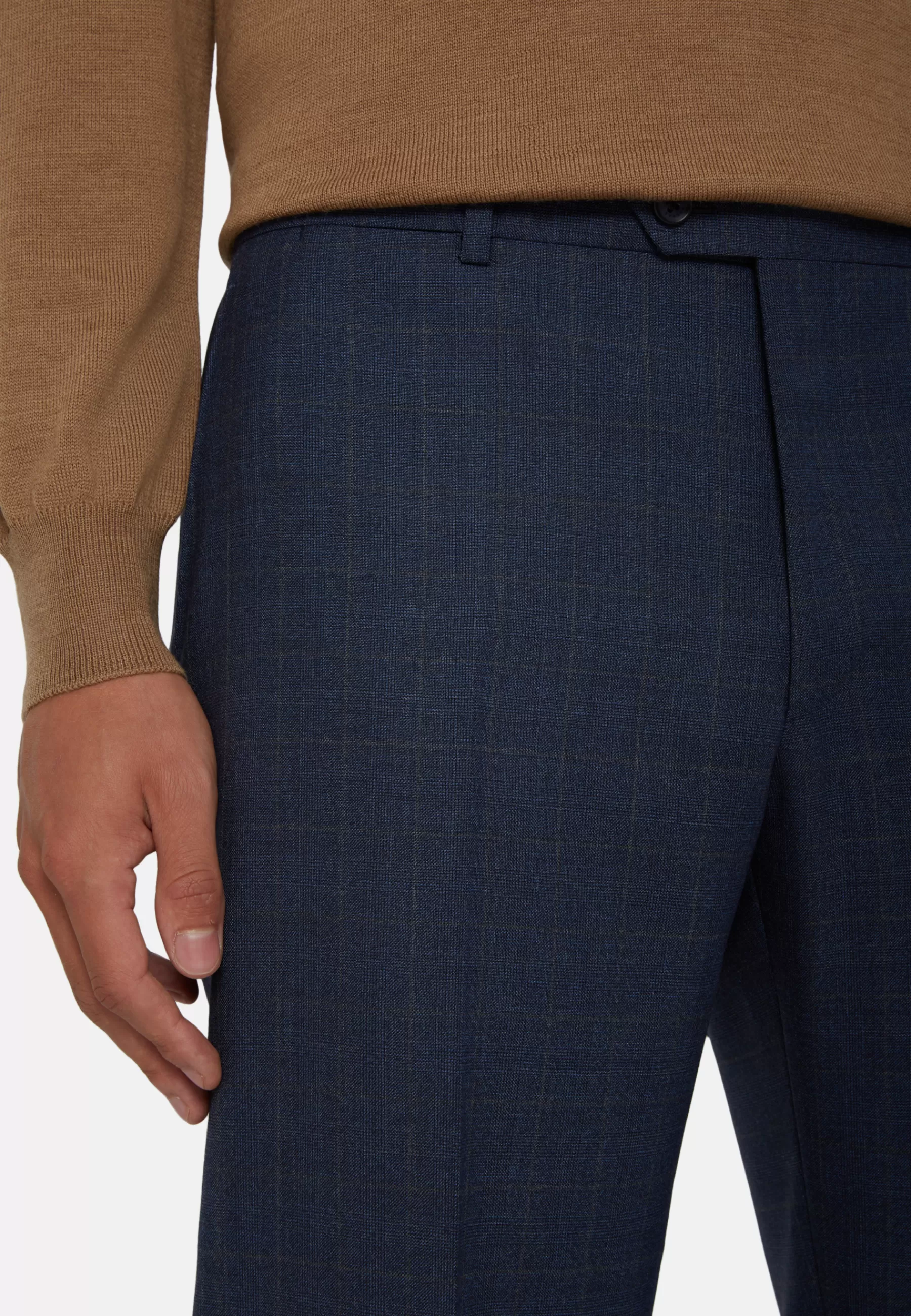 Suits^Boggi Milano Prince of Wales Check Suit In Super 130 Wool Blue
