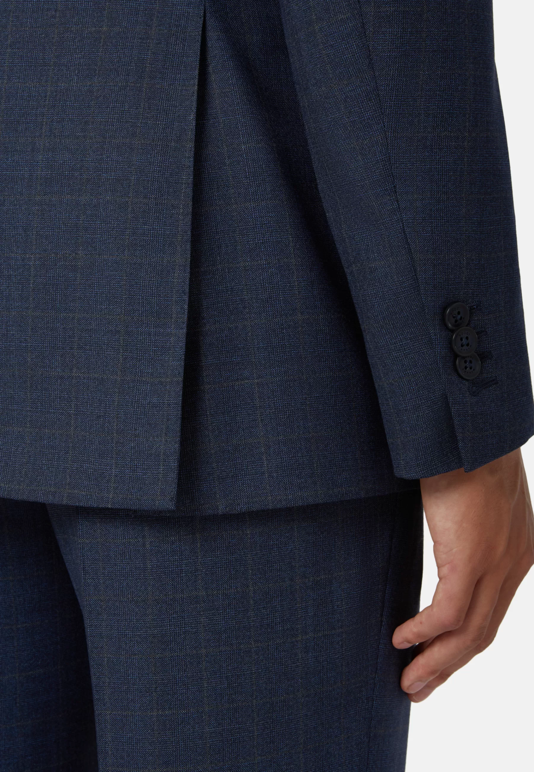 Suits^Boggi Milano Prince of Wales Check Suit In Super 130 Wool Blue