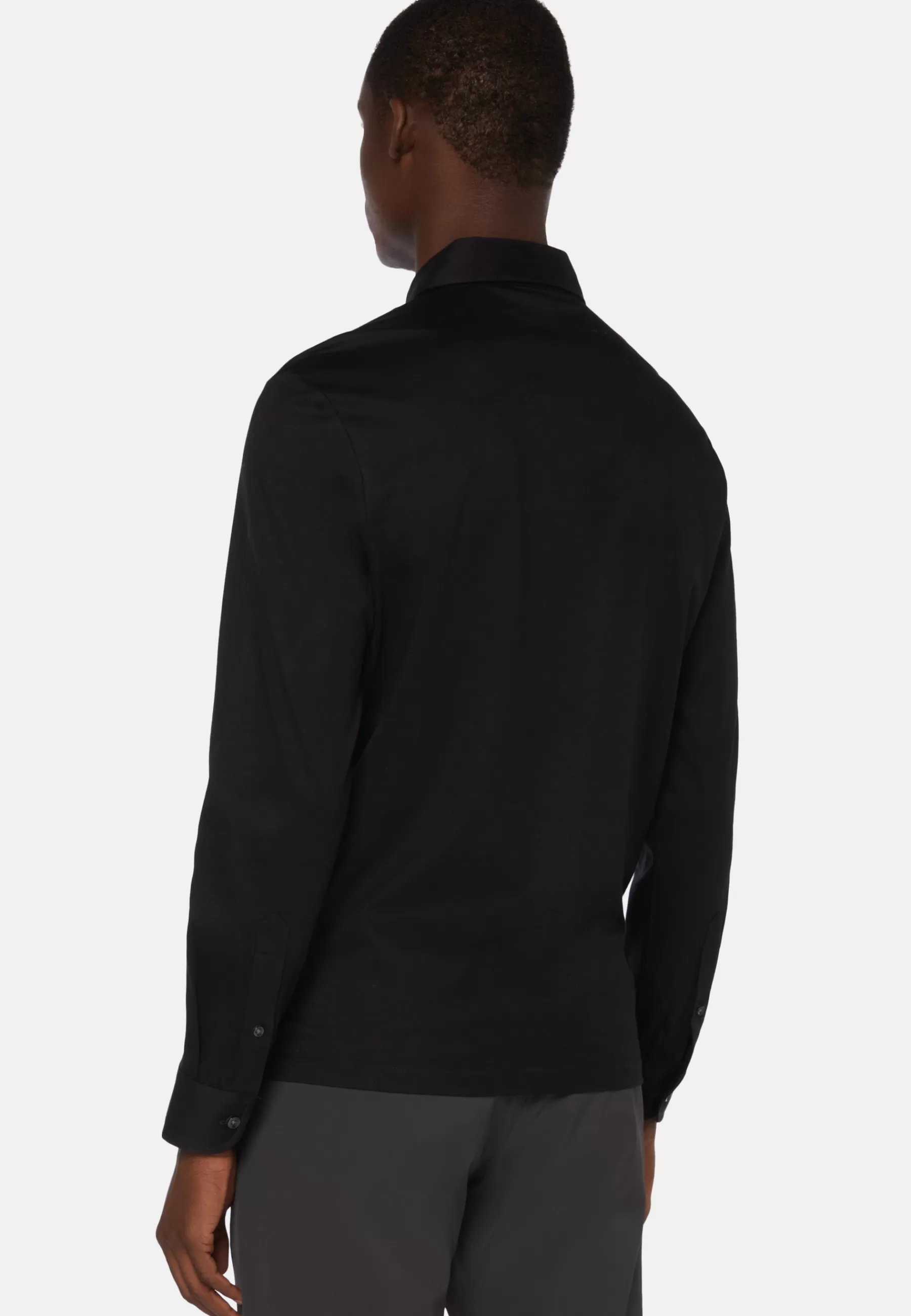 Polo Shirts and T-shirts | Must-Have^Boggi Milano Long Sleeved Regular Fit Polo Shirt In Pima Cotton Jersey Black