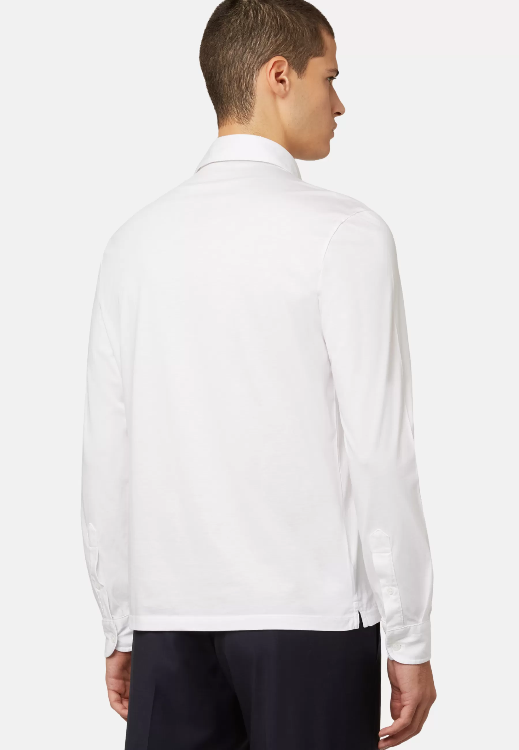 Polo Shirts and T-shirts | Must-Have^Boggi Milano Long Sleeved Regular Fit Polo Shirt In Pima Cotton Jersey White