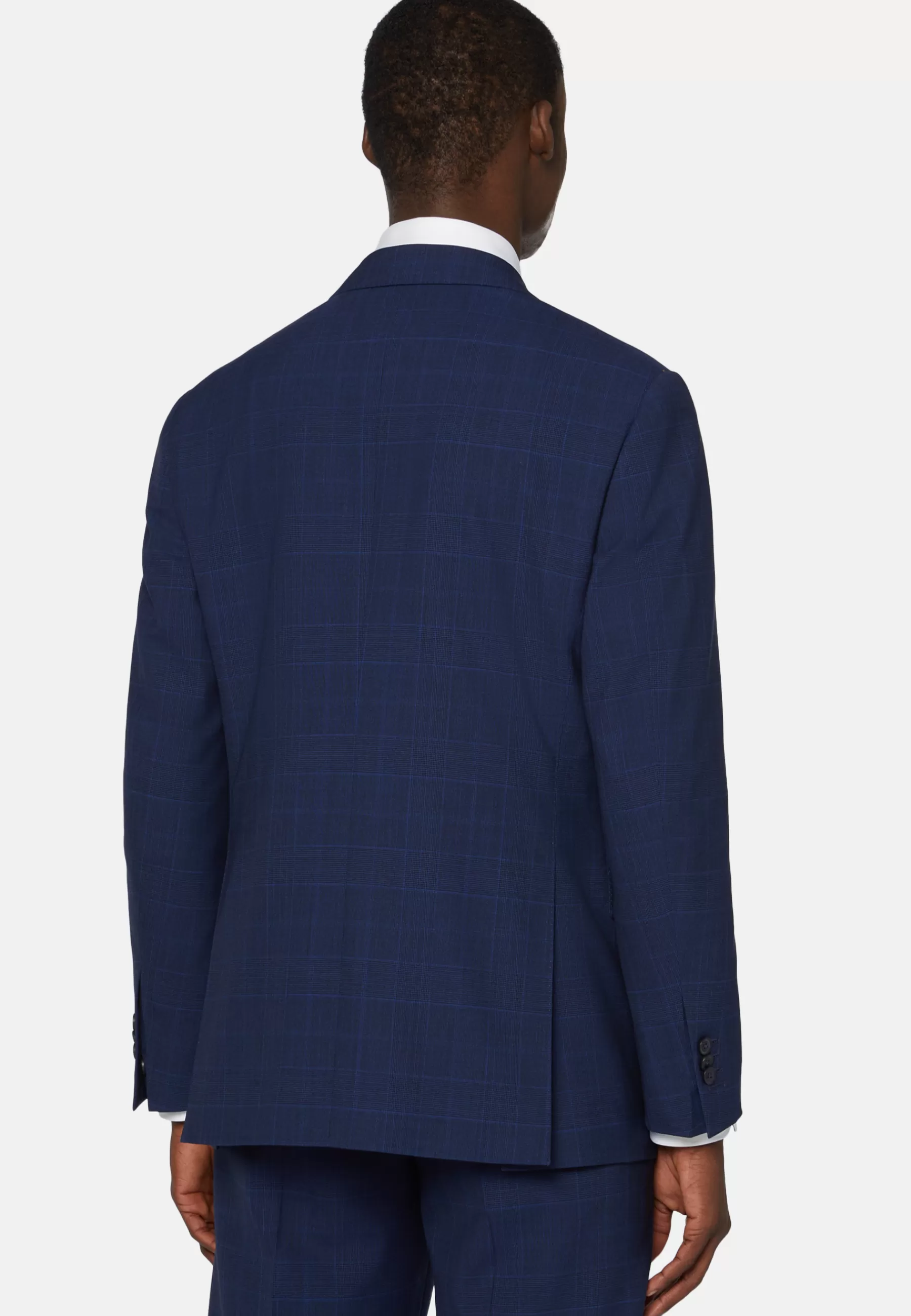 Suits^Boggi Milano Prince of Wales Check Suit In Super 130 Wool Navy blue