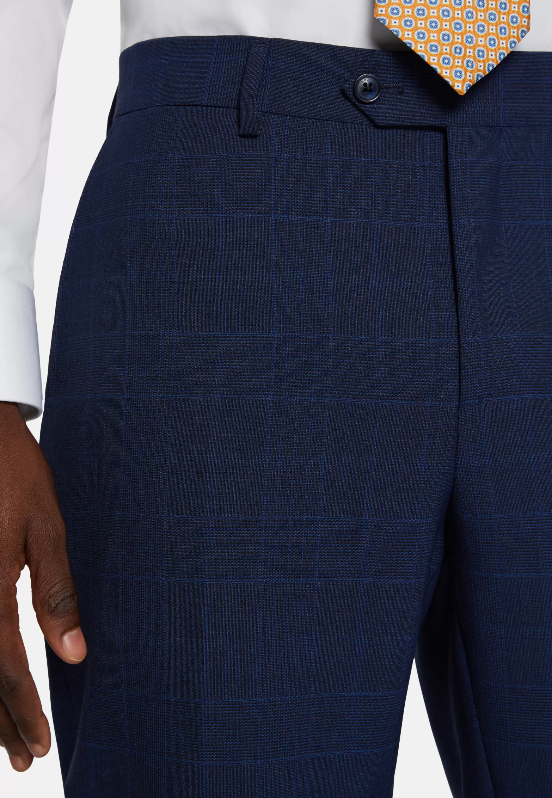 Suits^Boggi Milano Prince of Wales Check Suit In Super 130 Wool Navy blue