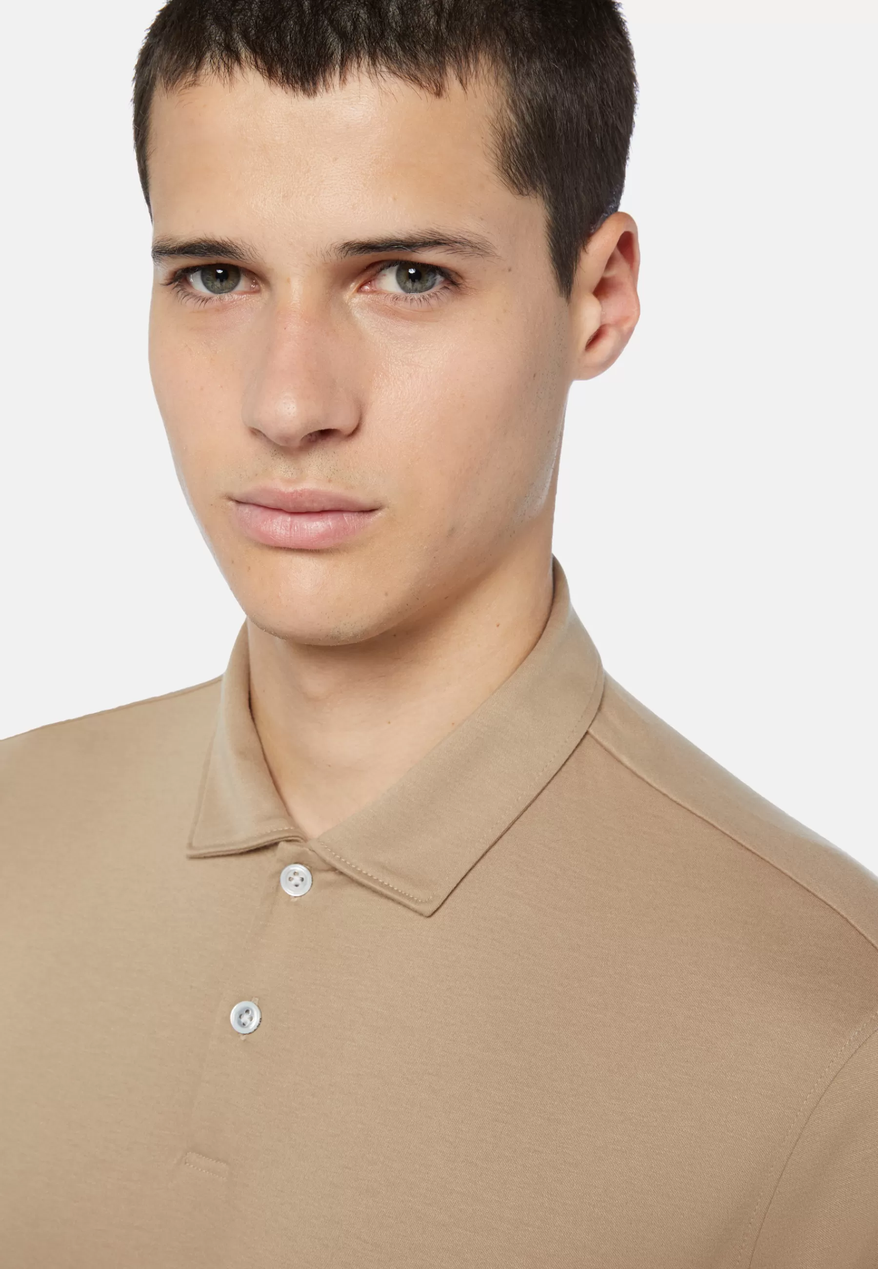 Polo^Boggi Milano Polo Shirt in a Cotton Blend High-Performance Jersey Regular Hazelnut