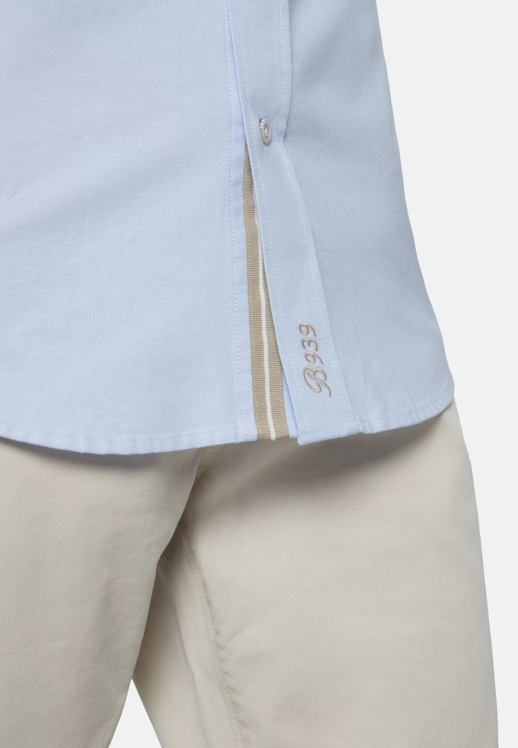 Casual Shirts^Boggi Milano Sky Blue Shirt In Organic Oxford Cotton, Regular Light Blue