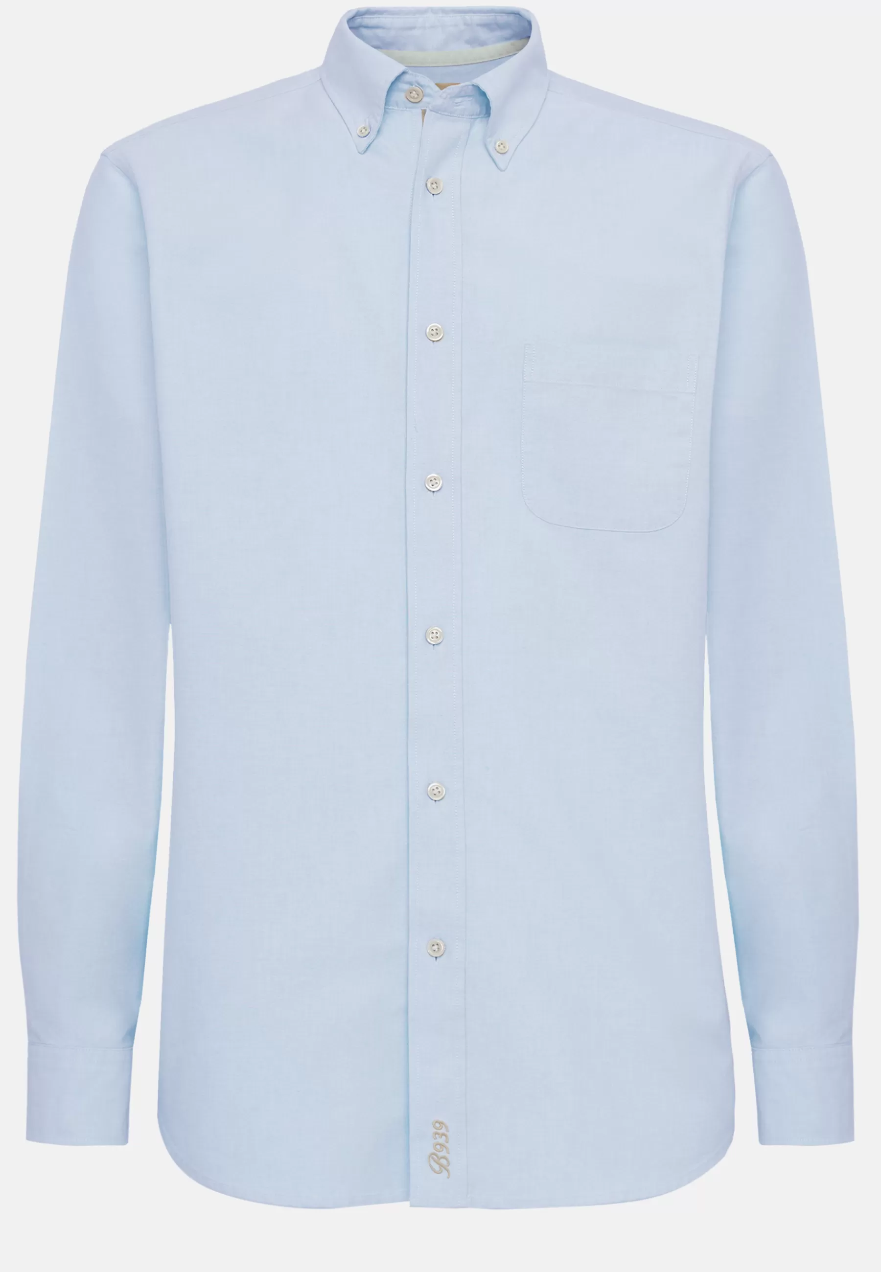 Casual Shirts^Boggi Milano Sky Blue Shirt In Organic Oxford Cotton, Regular Light Blue